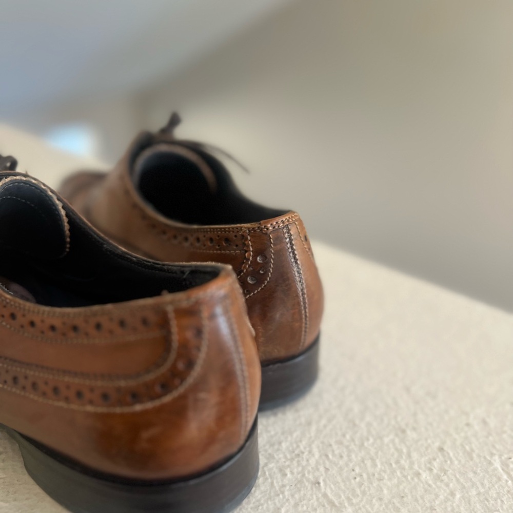 To Boot New York “Windsor Burnished Lace Ups Cognac Shoes Made in Italy Sz 10.5 - Picture 6 of 11